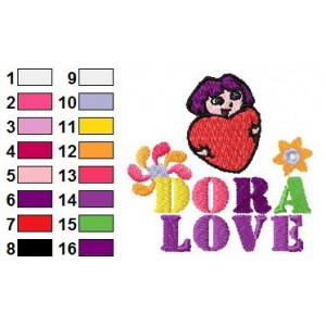 Dora Love Poster Embroidery Design